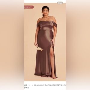 NWT Birdy Grey Mia Convertible Shiny Satin worn 3 ways Chocolate Brown XL
